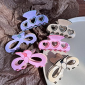 Κορεάτικη μόδα Hollow Love Heart Bow Knot Claw Clip Sweet Charm Girly Trendy Hair Clip Aesthetics Y2k Αξεσουάρ μαλλιών για γυναίκες