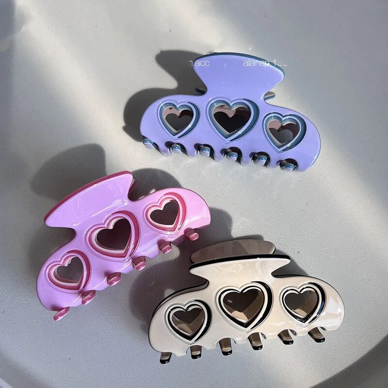 Κορεάτικη μόδα Hollow Love Heart Bow Knot Claw Clip Sweet Charm Girly Trendy Hair Clip Aesthetics Y2k Αξεσουάρ μαλλιών για γυναίκες