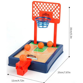 Баскетболна игра. Мини настолен настолен преносим комплект за игра за пътуване или офис за закрито или открито. Забавна спортна нова играчка или подарък