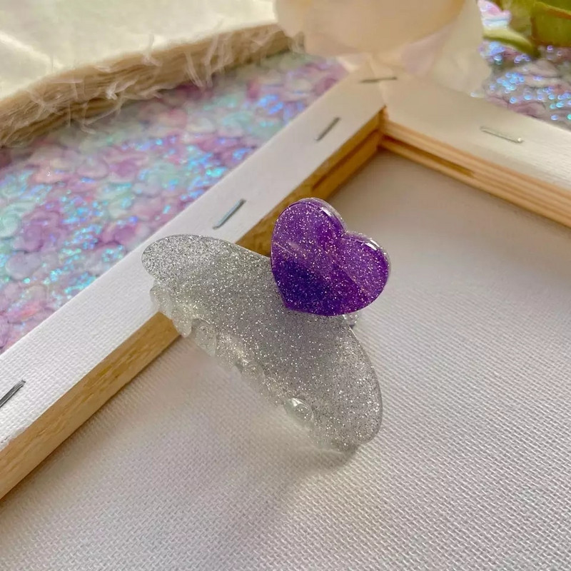 Νέα κορεατική μόδα 5,5 εκ. Κλιπ μαλλιών με χρώμα λεβάντας Claw High Quality Acetate Small Shark Clip για γυναίκες κορίτσια