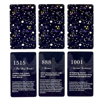 56 английски ангелски числа 12×7 см карти Таро Оракул в кутия Красиви гадателски руни Настолна игра Тъмен стил