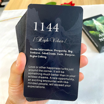 56 Αγγλικοί αριθμοί αγγέλων 12×7 εκ. Oracle κάρτες Ταρώ σε κουτί Όμορφοι μαντικοί ρούνοι Επιτραπέζιο παιχνίδι Dark Style