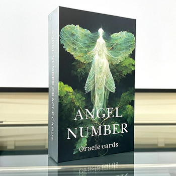 56 английски ангелски числа 12×7 см карти Таро Оракул в кутия Красиви гадателски руни Настолна игра Тъмен стил