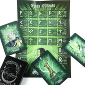 Cărți de oracol runice familiare ale vrăjitoarei 24 de cărți Deck indie de tarot Rune Cărți de rune Oracol de animale Carte de tarot de animale Rune vikinge
