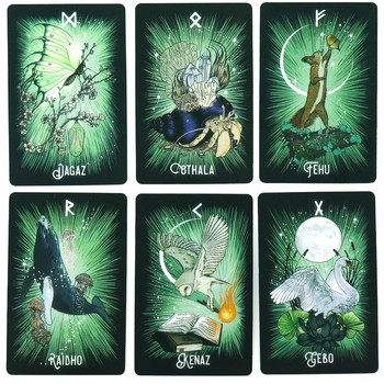 Witch\'S Familiar Runic Oracle Cards 24 Cards Deck Indie Tarot Deck Runes Rune Cards Animal Oracle Animal Card Tarot Viking Runes