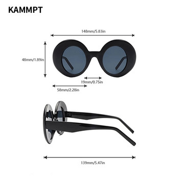 KAMMPT Винтидж кръгли слънчеви очила Дамски 2023 Нова мода Candy Color Outdoor Beach Shades Trendy Ins Brand Designer UV400 Eyewear