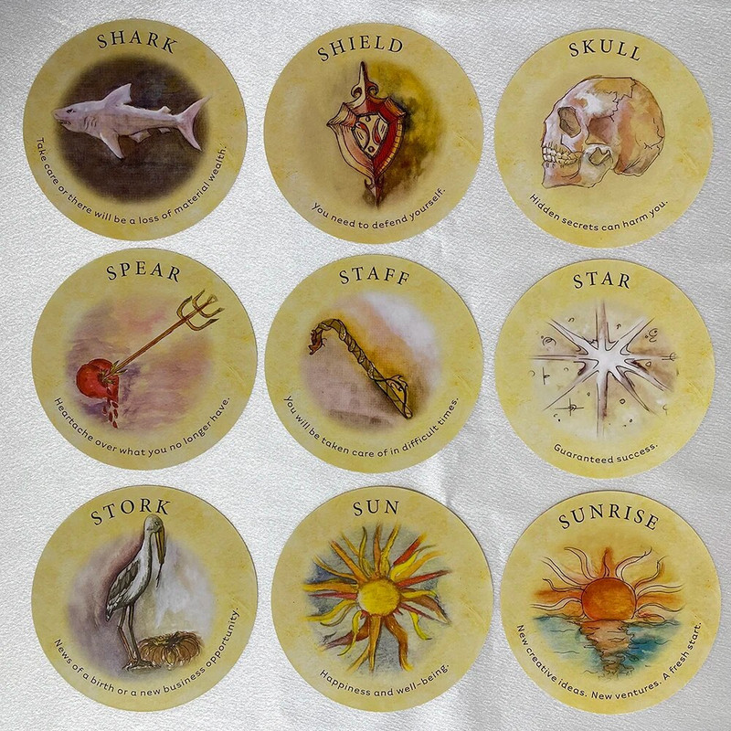 200 KOM Roud Fortune Oracle špil Rune Divination Engleske afirmacijske karte Čvrsti proročki tarot