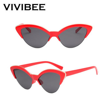 VIVIBEE Νέα 2023 Γυναικεία γυαλιά ηλίου Cat Eye Designer Luxury Vrand Red Cateye γυαλιά για γυναίκες Vintage ντεγκραντέ γυναικεία γυαλιά