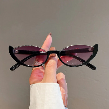 KAMMPT Ново в малките слънчеви очила с котешко око Дамски модерни винтидж композитни нюанси Очила Модни луксозни маркови дизайнерски слънчеви очила