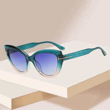 2023 Нови модни слънчеви очила с котешко око Жени Мъже Градиенти Рамка на лещи Леопард Марка Дизайнер Луксозни ретро слънчеви очила UV400