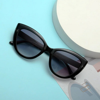 2023 Нови модни слънчеви очила с котешко око Жени Мъже Градиенти Рамка на лещи Леопард Марка Дизайнер Луксозни ретро слънчеви очила UV400