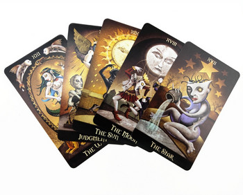 Двойна игра Moon Witch Tarot PDF Ръководство Семейни развлекателни игри Таро Карти Комплект настолни игри Парти играчки