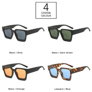 SO&EI Нови квадратни слънчеви очила Дамски ретро класически сини оранжеви нюанси UV400 Мъжки маркови дизайнерски слънчеви очила
