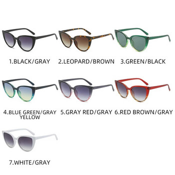 Винтидж зелени слънчеви очила с котешко око Дамска марка Модни мъжки слънчеви очила Костенурка Cateye Сенник с големи рамки Очила Дамски UV400