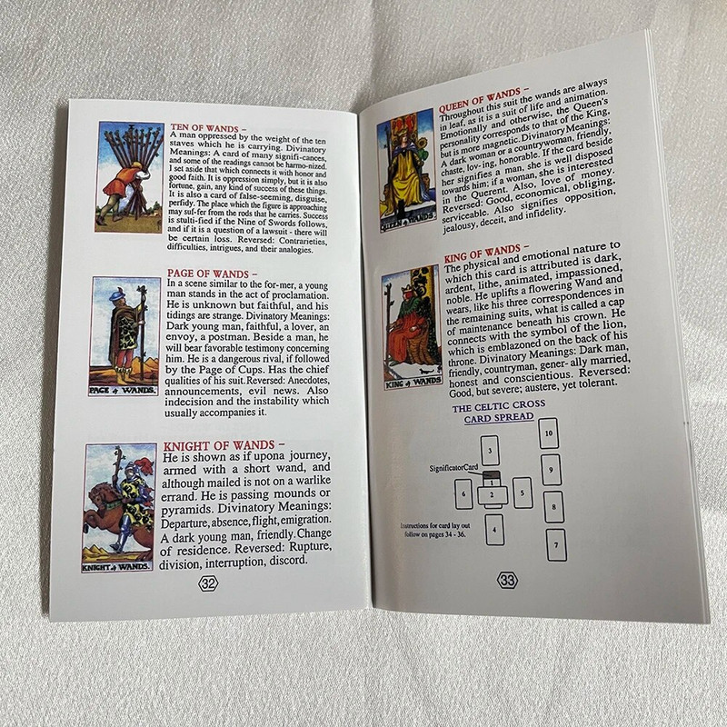 Robust, auriu, frumos, pachet de cărți de tarot englezesc 12x7cm, clasic de înaltă calitate, pentru începători, cu ghid de hârtie