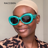 Y2k Fashion Retro ümmarguse raamiga päikeseprillid Mehed Naiste Vintage Luksusbrändi Disaineriga Täispuhutavad päikeseprillid Trend Punk Rohelised Varjud