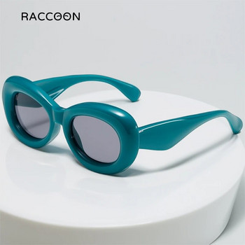 Y2k Модни ретро слънчеви очила с кръгла рамка Мъже Жени Ретро луксозни маркови дизайнерски надути слънчеви очила Trend Punk Green Shades
