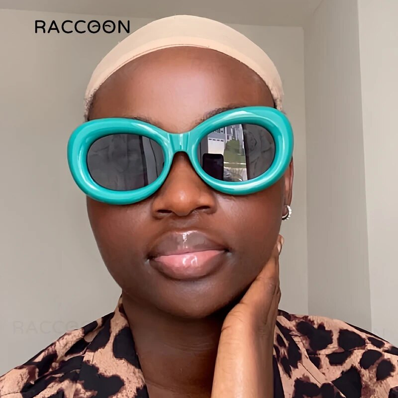 Y2k Fashion Retro ümmarguse raamiga päikeseprillid Mehed Naiste Vintage Luksusbrändi Disaineriga Täispuhutavad päikeseprillid Trend Punk Rohelised Varjud
