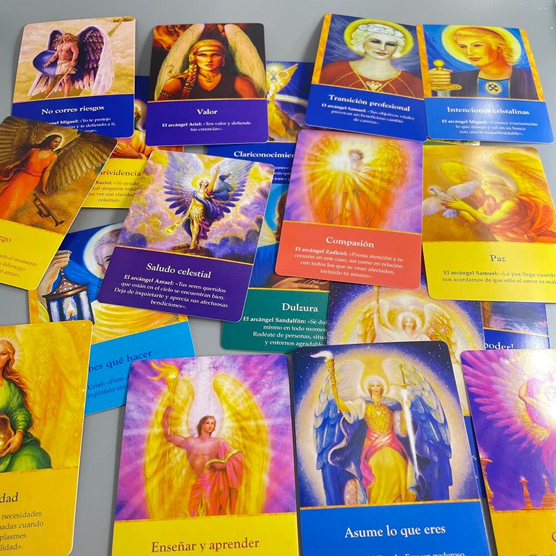 Αρχάγγελος Ταρώ Oracle Cards στην ισπανική έκδοση Fate Tips Angels Oraculos Deck επιτραπέζιων παιχνιδιών