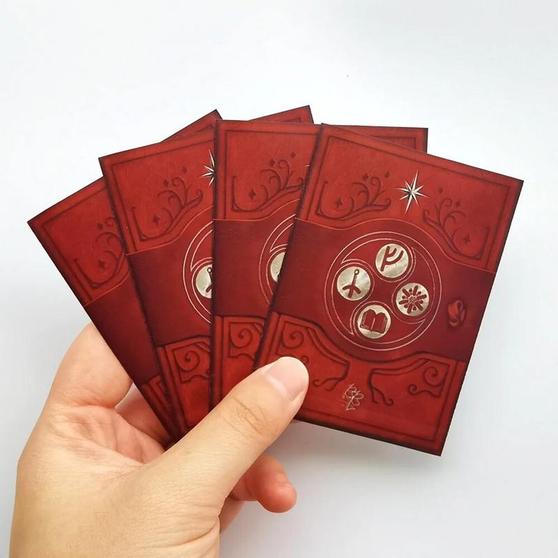 100 Τεμάχια/Παρτίδα 66x91mm Matte Crimson Mystery Symbol Sleeves Card Protector shields for MGT PKM Magical Gathering