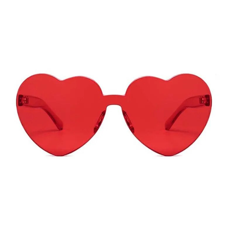 Νέο One Piece Love Heart Lens Γυαλιά ηλίου Γυναικεία Διαφανή Πλαστικά Γυαλιά Στυλ Γυαλιά Ηλίου Γυναικεία Clear Candy Color Lady