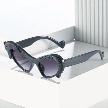 LNFCXI Уникален слънчеви очила с неправилен дизайн на кон с котешко око Дамска мода Луксозна марка Хип-хоп Декоративни парти слънчеви очила