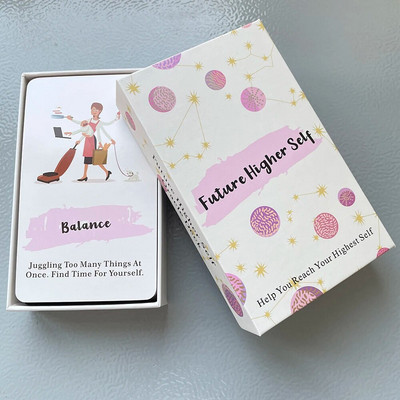 Tuleviku Kõrgema Mina Oraakli kaardid 400 GSM PABER Märksõnad Prohveteering Ennustamistekid 12x7cm Ingliskeelne versioon Karbis Tarot