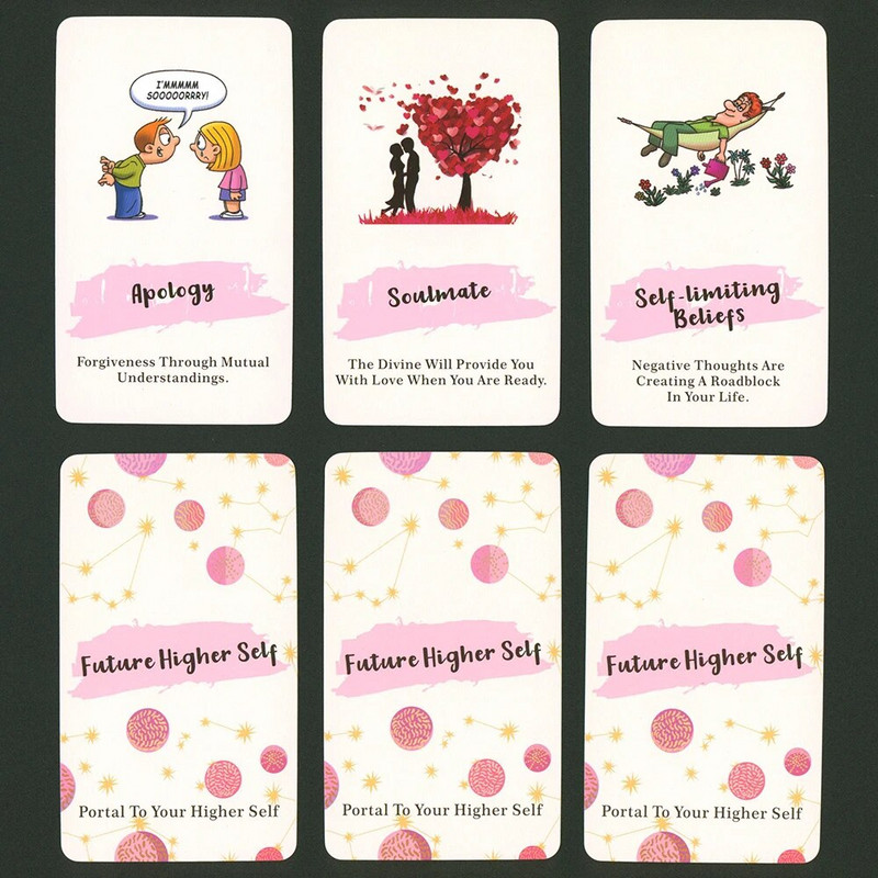 Tuleviku Kõrgema Mina Oraakli kaardid 400 GSM PABER Märksõnad Prohveteering Ennustamistekid 12x7cm Ingliskeelne versioon Karbis Tarot