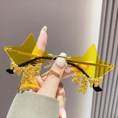 Säravad luksuslikud teemantidega päikeseprillid, naised, mehed, trendid, punk, ääristeta päikeseprillid, naiste isikupära Rhinestone prillide varjud UV400