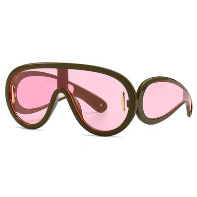 LNFCXI Y2K Ochelari de soare punk sport supradimensionați, femei, bărbați, ochelari de soare dintr-o singură bucată pentru doamne, ochelari de ochelari steampunk de marcă de lux