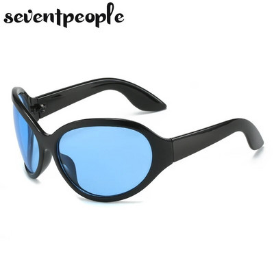 Prevelike ovalne sunčane naočale Ženski proizvodi u trendu 2023. Modne nepravilne sunčane naočale za muškarce Y2K Vintage Gothic Shades Goggles