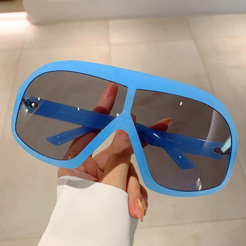 KAMMPT Извънгабаритни моноблокови слънчеви очила 2023 г. Нови бонбонени очила за открито Стилни модерни UV400 защита Дамски сенки