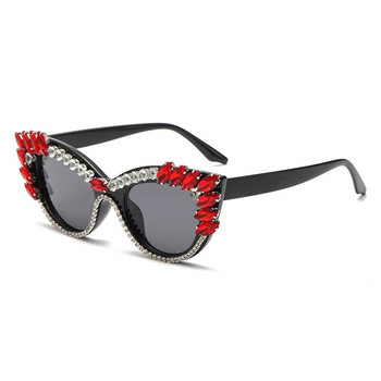 2024 Fashion New Cat Eye με μεγάλο σκελετό γυαλιά γυαλιά μόδας διαμάντι με ένθετα γυναικεία γυαλιά ηλίου Water Diamond γυαλιά αντηλιακής προστασίας