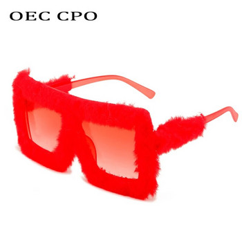 Модни слънчеви очила с мека кожа Дамски 2022 г. Нови ръчно изработени кадифени слънчеви очила Дамски извънгабаритни квадратни очила UV400 Дамски нюанси