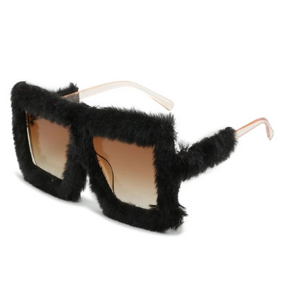 Moodsad, pehmest karusnahast naiste päikeseprillid 2022, uued käsitsi valmistatud sametist päikeseprillid, naiste ülisuured kandilised prillid UV400 naiste varjud