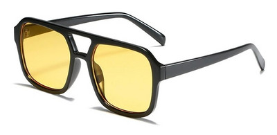 Retro četvrtaste sunčane naočale Žene Muškarci 2023. Novi trendovi Dvostruki snop Žute velike sunčane naočale Ženske prevelike nijanse UV400