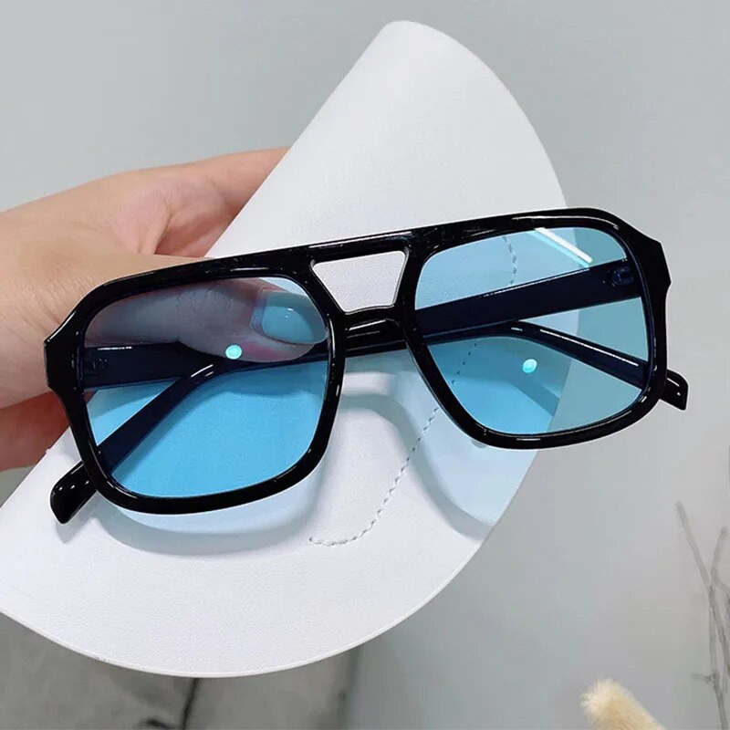 Retro četvrtaste sunčane naočale Žene Muškarci 2023. Novi trendovi Dvostruki snop Žute velike sunčane naočale Ženske prevelike nijanse UV400