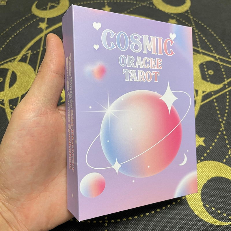 12*8,6 cm Dnd Cosmic Oracle Tarot augstas kvalitātes skaistas kārtis angļu klāja pravietis kastē Draugu apstiprinājums