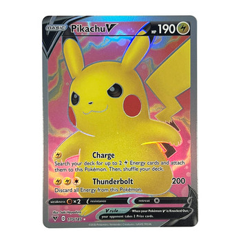 Холографски Pokemon English Cards Box Charizard Vmax GX Aerodactyl Vstar Pikachu Hobbies Rare Collection Battle Cards Toys Gifts