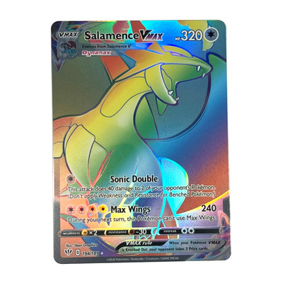 Cutie holografică de cărți Pokemon engleză Charizard Vmax GX Aerodactyl Vstar Pikachu Hobby-uri Colecție rară Cărți de luptă Jucării Cadouri