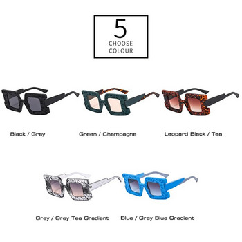 SO&EI Модни уникални двойни цветни квадратни дамски слънчеви очила нюанси UV400 ретро тенденция градиент мъжки шампанско слънчеви очила