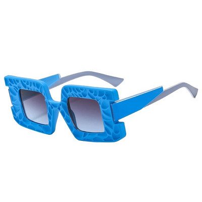 SO&EI Fashion ainulaadsed kahevärvilised ruudukujulised naiste päikeseprillid UV400 retro trendid gradientsed meeste šampanjast päikeseprillid