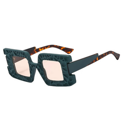 SO&EI Fashion ainulaadsed kahevärvilised ruudukujulised naiste päikeseprillid UV400 retro trendid gradientsed meeste šampanjast päikeseprillid