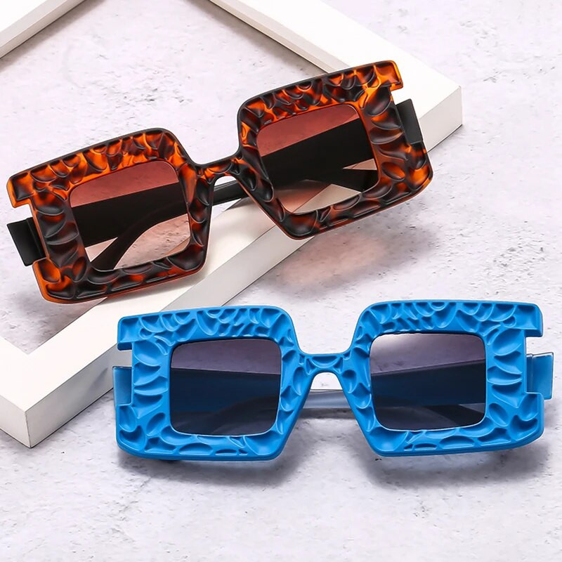 SO&EI Fashion ainulaadsed kahevärvilised ruudukujulised naiste päikeseprillid UV400 retro trendid gradientsed meeste šampanjast päikeseprillid