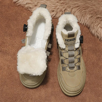 Зимни мъжки ботуши с косъм Удобни работни обувки Мъжки топли кожени ботуши Ръчно изработени водоустойчиви ботуши Нехлъзгащи се високи обувки