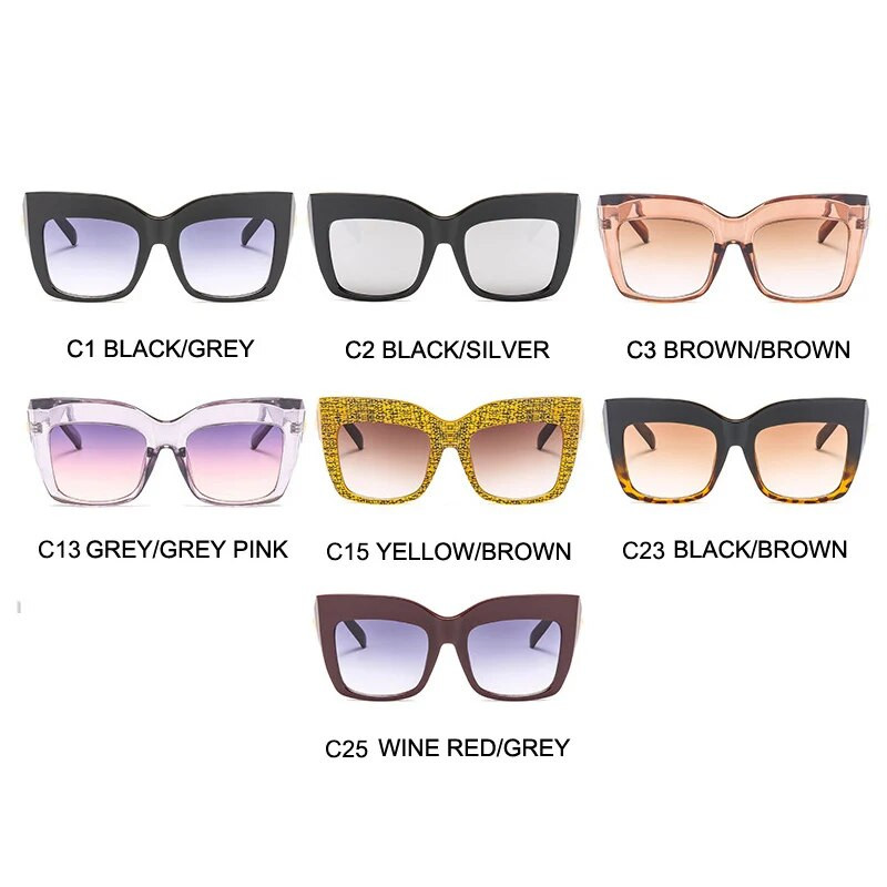 OEC CPO Vintage τετράγωνα γυαλιά ηλίου Γυναικεία Ανδρικά Μεγάλος Σκελετός Μόδα Γκρίζες Αποχρώσεις Γυαλιά ηλίου Γυναικεία Πολυτελή Oculos UV400 O34
