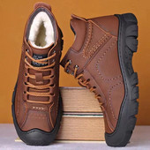 Ανδρικές μπότες χιονιού Lace-up Χειμερινά αθλητικά παπούτσια ζεστή γούνα Ανδρικά παπούτσια αδιάβροχα μποτάκια στον αστράγαλο Παπούτσια εργασίας για υπαίθρια πεζοπορία