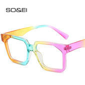 SO&EI Vintage τετράγωνα πολύχρωμα γυαλιά ηλίου Γυναικεία μόδα Clear Ocean Lens Shades UV400 Ανδρικά γυαλιά ηλίου