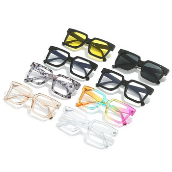 SO&EI Винтидж квадратни цветни слънчеви очила Дамски модни прозрачни океански лещи UV400 Мъжки слънчеви очила