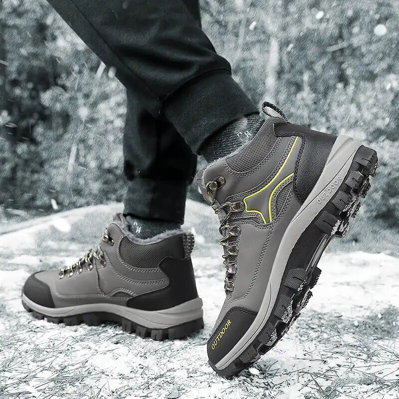 Cizme de zăpadă în aer liber, iarna pentru bărbați, impermeabile și antiderapante, cizme noi din bumbac, încălțăminte pentru bărbați, cu pluș și îngroșat